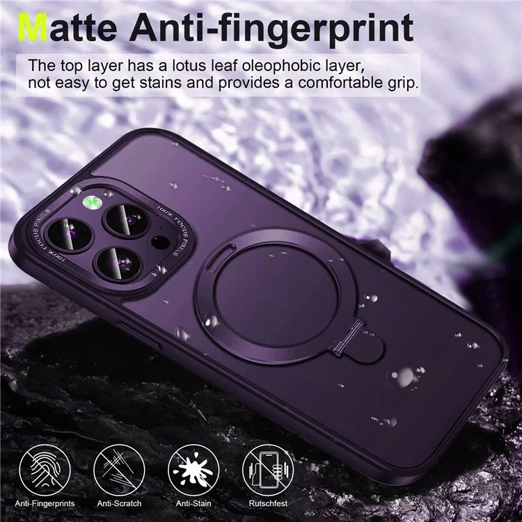 For iPhone 15 Pro Max Case Compatible with MagSafe Matte PC+Silicone Smartphone Cover