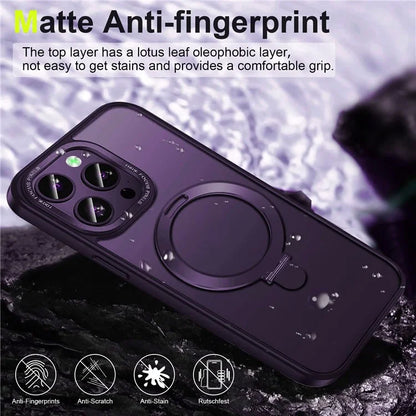 For iPhone 15 Pro Max Case Compatible with MagSafe Matte PC+Silicone Smartphone Cover