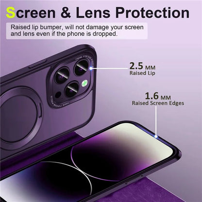 For iPhone 15 Pro Max Case Compatible with MagSafe Matte PC+Silicone Smartphone Cover