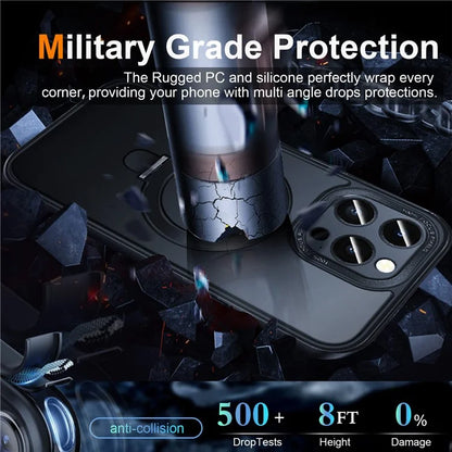 For iPhone 15 Pro Max Case Compatible with MagSafe Matte PC+Silicone Smartphone Cover