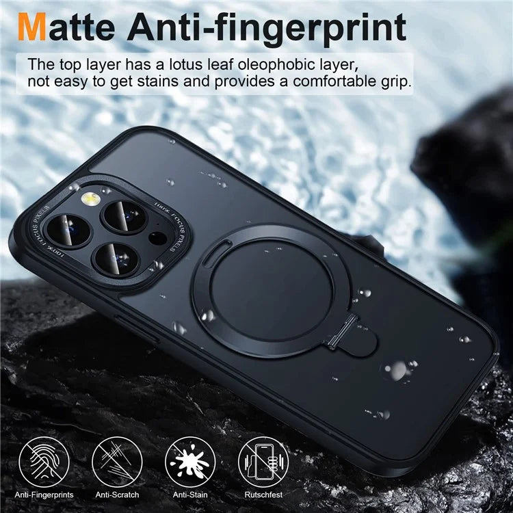For iPhone 15 Pro Max Case Compatible with MagSafe Matte PC+Silicone Smartphone Cover