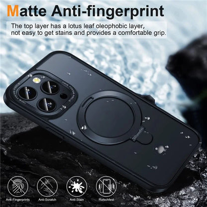 For iPhone 15 Pro Max Case Compatible with MagSafe Matte PC+Silicone Smartphone Cover