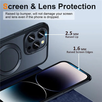 For iPhone 15 Pro Max Case Compatible with MagSafe Matte PC+Silicone Smartphone Cover