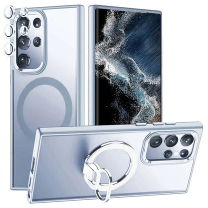 For Samsung Galaxy S24 Ultra Magnetic Case Kickstand Phone Cover with Lens Protector