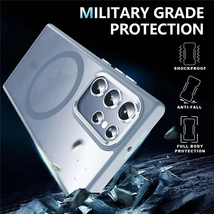 For Samsung Galaxy S24 Ultra Magnetic Case Kickstand Phone Cover with Lens Protector