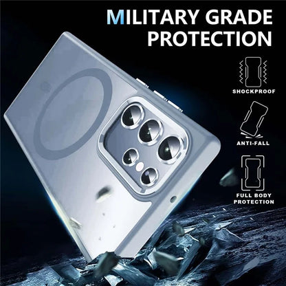 For Samsung Galaxy S24 Ultra Magnetic Case Kickstand Phone Cover with Lens Protector