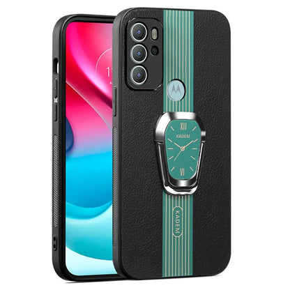 KADEM For Motorola Moto G60S Case Watch Pattern PU Leather+TPU+Acrylic Phone Back Shell