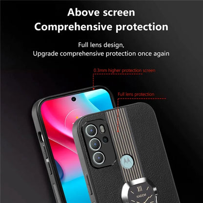 KADEM For Motorola Moto G60S Case Watch Pattern PU Leather+TPU+Acrylic Phone Back Shell