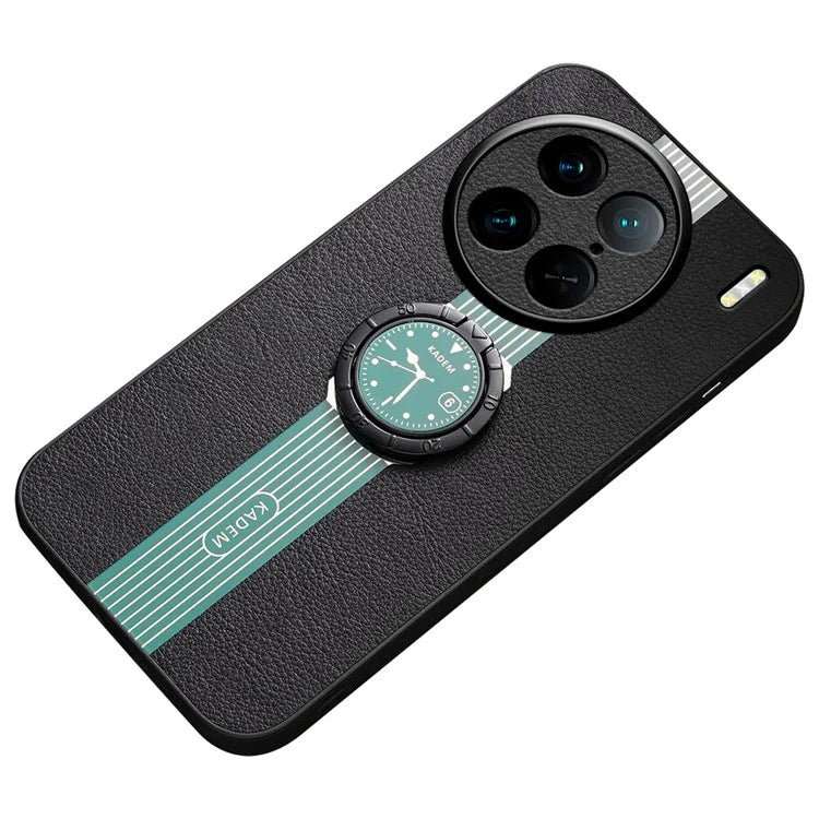 KADEM For vivo X90 Pro 5G Case PU Leather Coated Acrylic+TPU Phone Cover with Kickstand