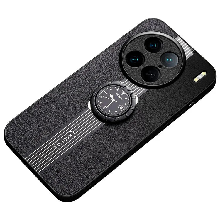 KADEM For vivo X90 Pro 5G Case PU Leather Coated Acrylic+TPU Phone Cover with Kickstand