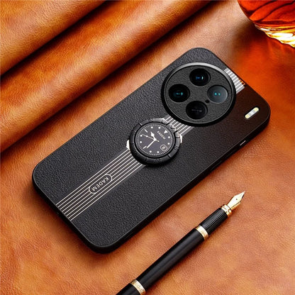 KADEM For vivo X90 Pro 5G Case PU Leather Coated Acrylic+TPU Phone Cover with Kickstand