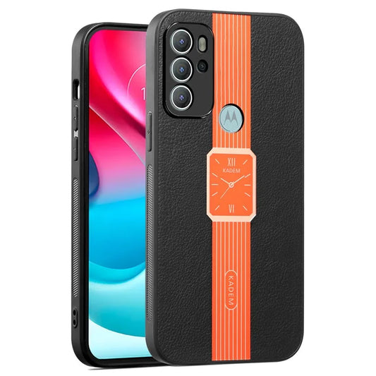 KADEM For Motorola Moto G60S Case Electroplating Leather Coated Acrylic+TPU Phone Back Cover