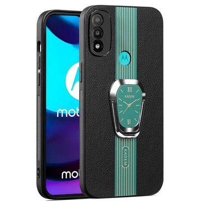 KADEM For Motorola Moto E20 / E30 / E40 Case Foldable Kickstand Leather+TPU+Acrylic Phone Cover