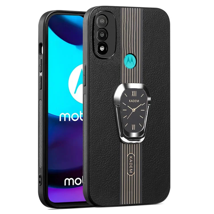 KADEM For Motorola Moto E20 / E30 / E40 Case Foldable Kickstand Leather+TPU+Acrylic Phone Cover