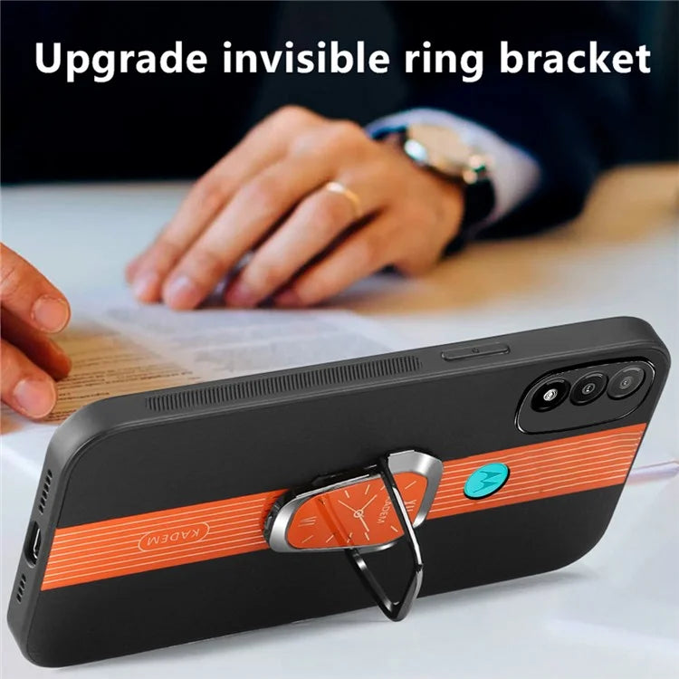 KADEM For Motorola Moto E20 / E30 / E40 Case Foldable Kickstand Leather+TPU+Acrylic Phone Cover