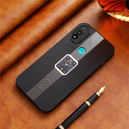 KADEM For Motorola Moto E20 / E30 / E40 Phone Case PU Leather+TPU+Acrylic Electroplated Cover