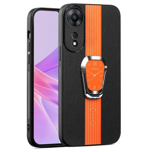 KADEM For Oppo A58 5G / A58x 5G / A78 5G / A1x 5G Slim Case Shockproof PU+TPU+Acrylic Phone Cover with Kickstand