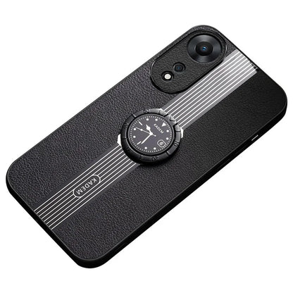 KADEM For Oppo A58 5G / A58x 5G / A78 5G / A1x 5G Protective Case Ring Kickstand PU+TPU+Acrylic Slim Phone Cover