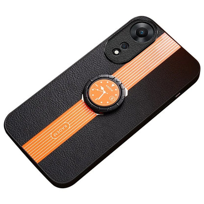 KADEM For Oppo A58 5G / A58x 5G / A78 5G / A1x 5G Protective Case Ring Kickstand PU+TPU+Acrylic Slim Phone Cover