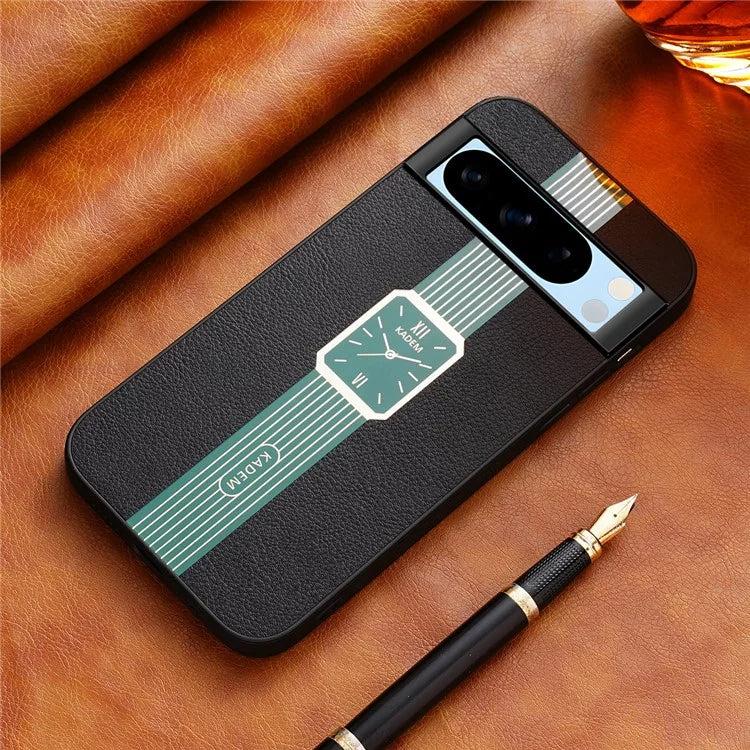 KADEM For Google Pixel 8 Pro Case Leather+TPU+Acrylic Smartphone Anti-drop Cover