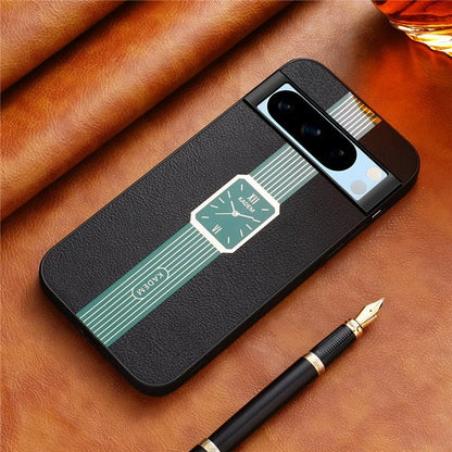 KADEM For Google Pixel 8 Pro Case Leather+TPU+Acrylic Smartphone Anti-drop Cover