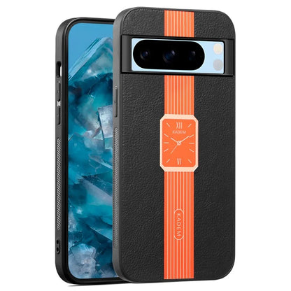 KADEM For Google Pixel 8 Pro Case Leather+TPU+Acrylic Smartphone Anti-drop Cover