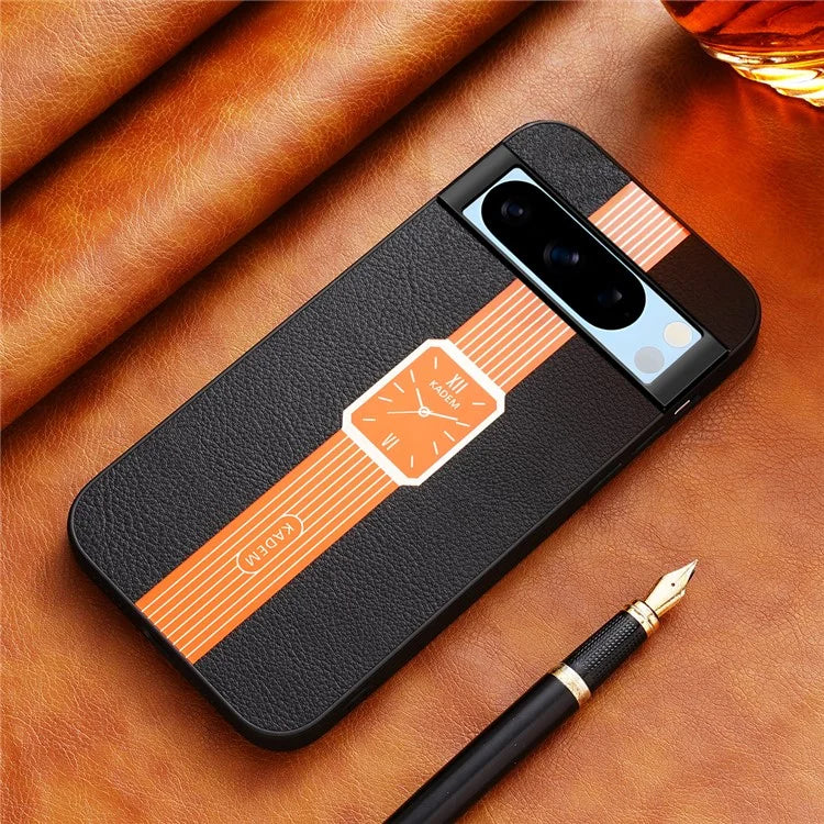KADEM For Google Pixel 8 Pro Case Leather+TPU+Acrylic Smartphone Anti-drop Cover