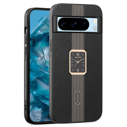 KADEM For Google Pixel 8 Pro Case Leather+TPU+Acrylic Smartphone Anti-drop Cover