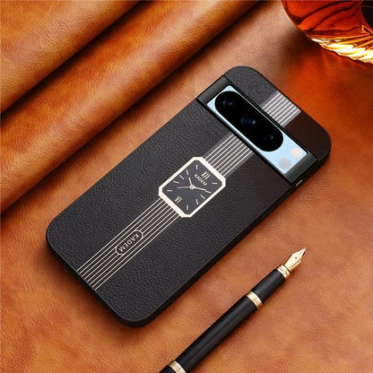 KADEM For Google Pixel 8 Pro Case Leather+TPU+Acrylic Smartphone Anti-drop Cover