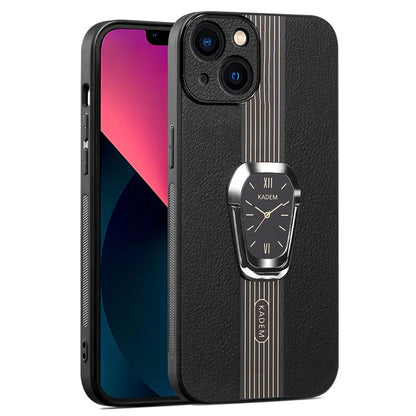 KADEM For iPhone 13 Case Liquid PU Leather+TPU+Acrylic Watch Pattern Phone Cover