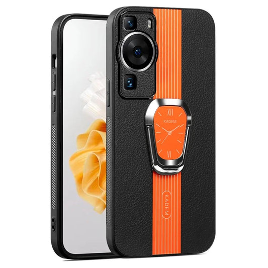 KADEM For Huawei P60 / P60 Pro Case Kickstand TPU+Acrylic Phone Cover with PU Leather Coating
