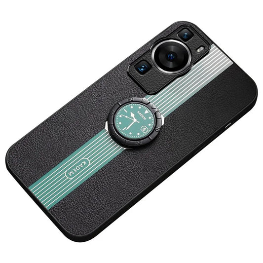 KADEM For Huawei P60 / P60 Pro Case Watch Pattern Ring Kickstand Anti-scratch Phone Cover