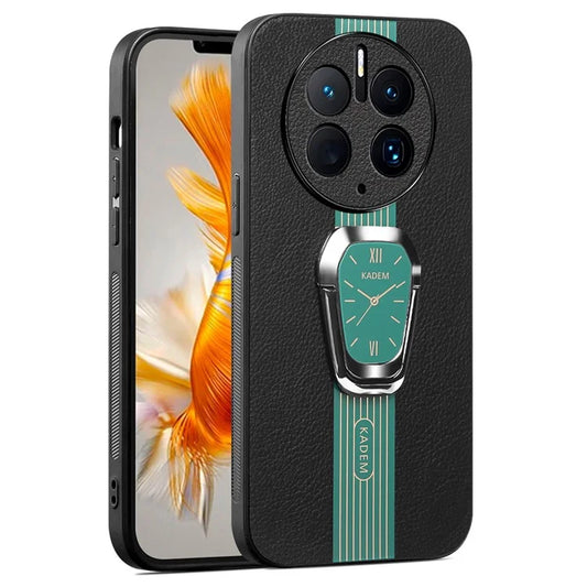 KADEM For Huawei Mate 50 Pro 4G Case Anti-drop TPU+Acrylic Phone Cover with PU Leather CoatedGreen