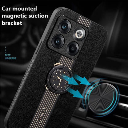 KADEM For OnePlus Ace Pro 5G / 10T 5G Case Ring Kickstand Leather Coated Electroplating Phone Cover