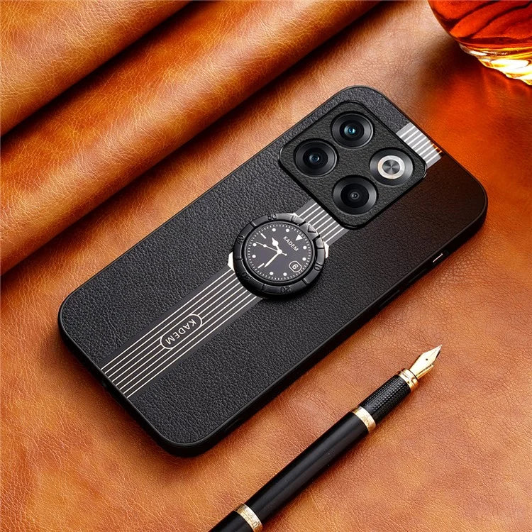 KADEM For OnePlus Ace Pro 5G / 10T 5G Case Ring Kickstand Leather Coated Electroplating Phone Cover
