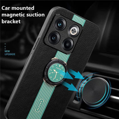 KADEM For OnePlus Ace Pro 5G / 10T 5G Case Ring Kickstand Leather Coated Electroplating Phone Cover