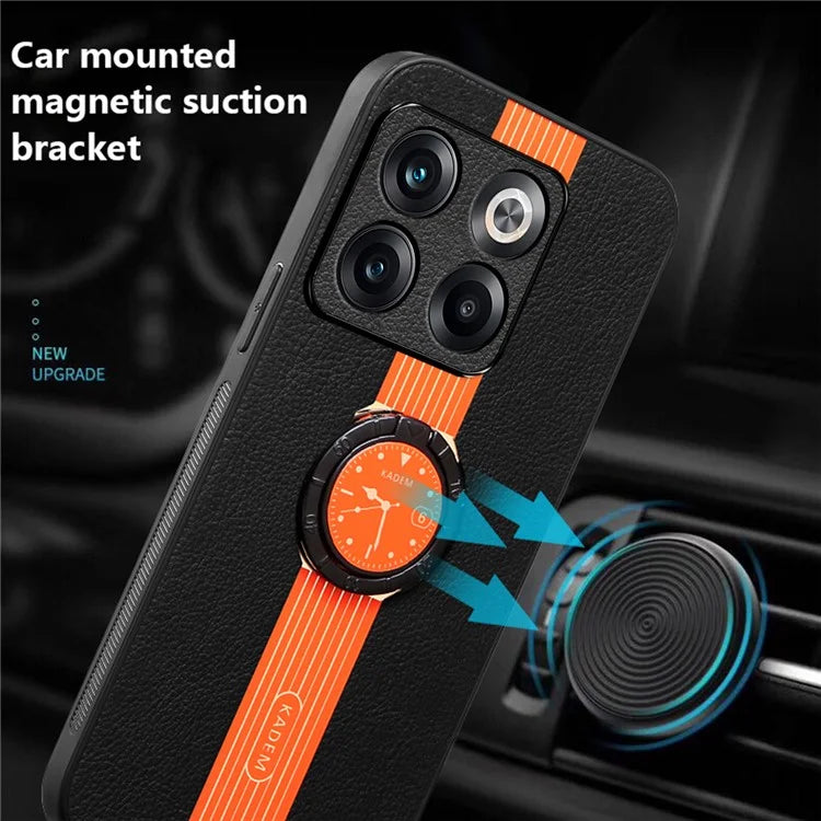 KADEM For OnePlus Ace Pro 5G / 10T 5G Case Ring Kickstand Leather Coated Electroplating Phone Cover