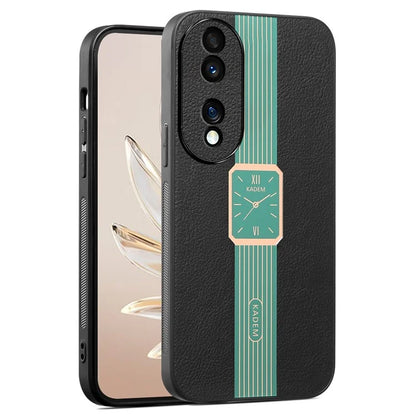 KADEM For Honor 70 Pro 5G / 70 Pro+ 5G Case Leather+TPU+Acrylic Watch Pattern Back Cover