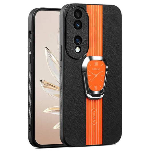 KADEM For Honor 70 Pro 5G / 70 Pro+ 5G Cover TPU+Acrylic Kickstand Shell with PU Leather Coating