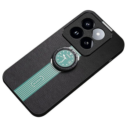 KADEM For Xiaomi 14 Pro Case PU Leather Coated Acrylic+TPU Phone Kickstand Cover