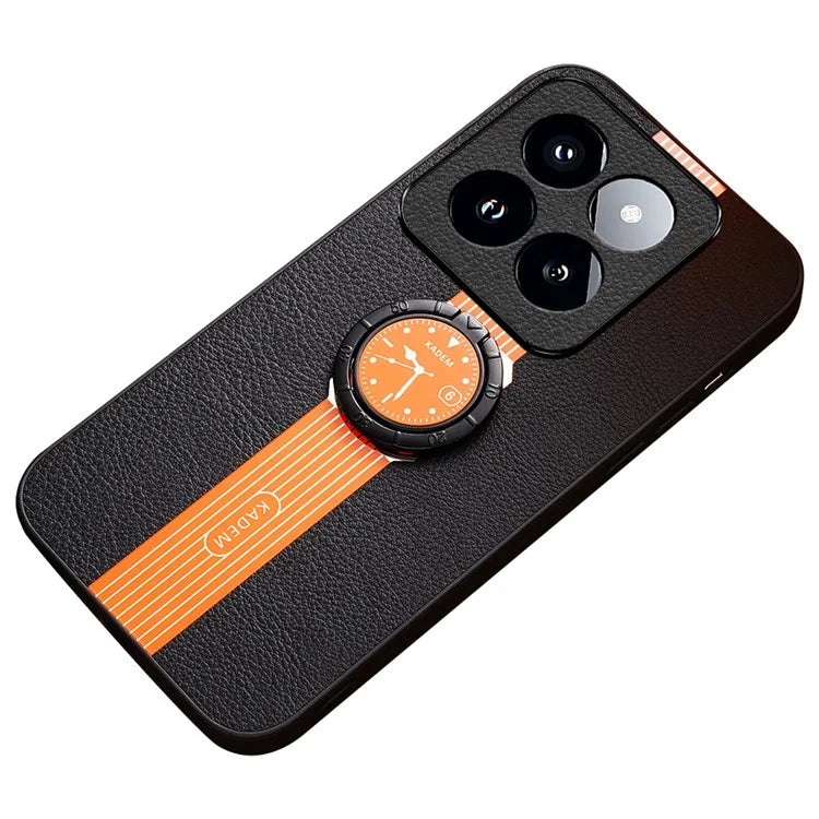 KADEM For Xiaomi 14 Pro Case PU Leather Coated Acrylic+TPU Phone Kickstand Cover