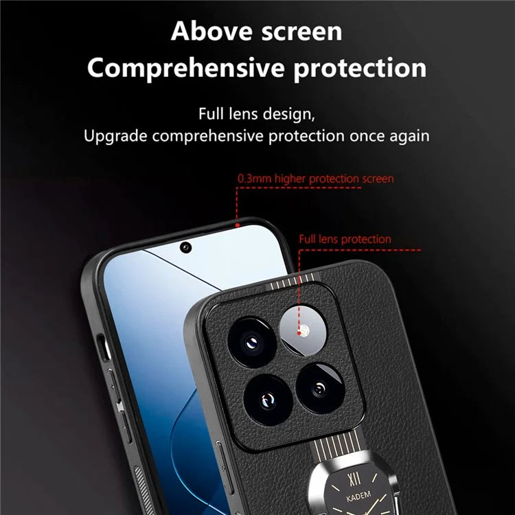 KADEM For Xiaomi 14 Pro Cover Anti-scratch TPU+Acrylic Phone Case with PU Leather Coating