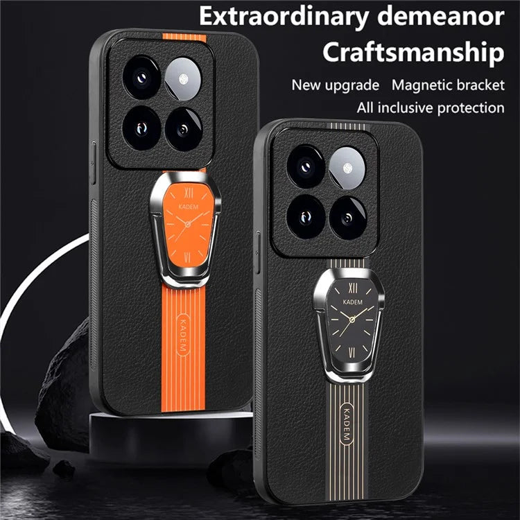 KADEM For Xiaomi 14 Pro Cover Anti-scratch TPU+Acrylic Phone Case with PU Leather Coating