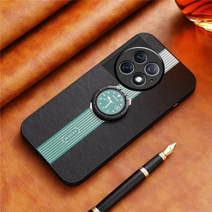 KADEM For OnePlus Ace 2 Pro 5G Case Ring Kickstand Electroplating Leather Coated Phone Cover
