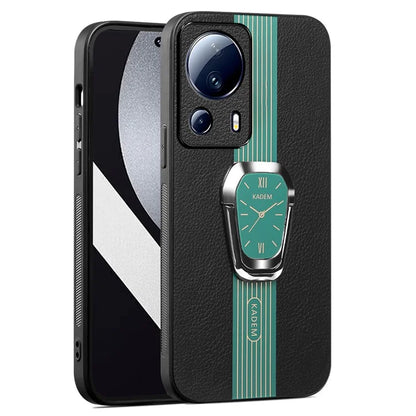 KADEM For Xiaomi 13 Lite / Civi 2 5G Cover Magnetic Car Mount PU Leather+TPU+Acrylic Phone Case