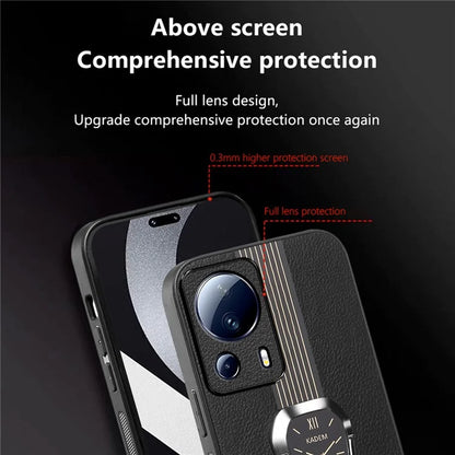 KADEM For Xiaomi 13 Lite / Civi 2 5G Cover Magnetic Car Mount PU Leather+TPU+Acrylic Phone Case
