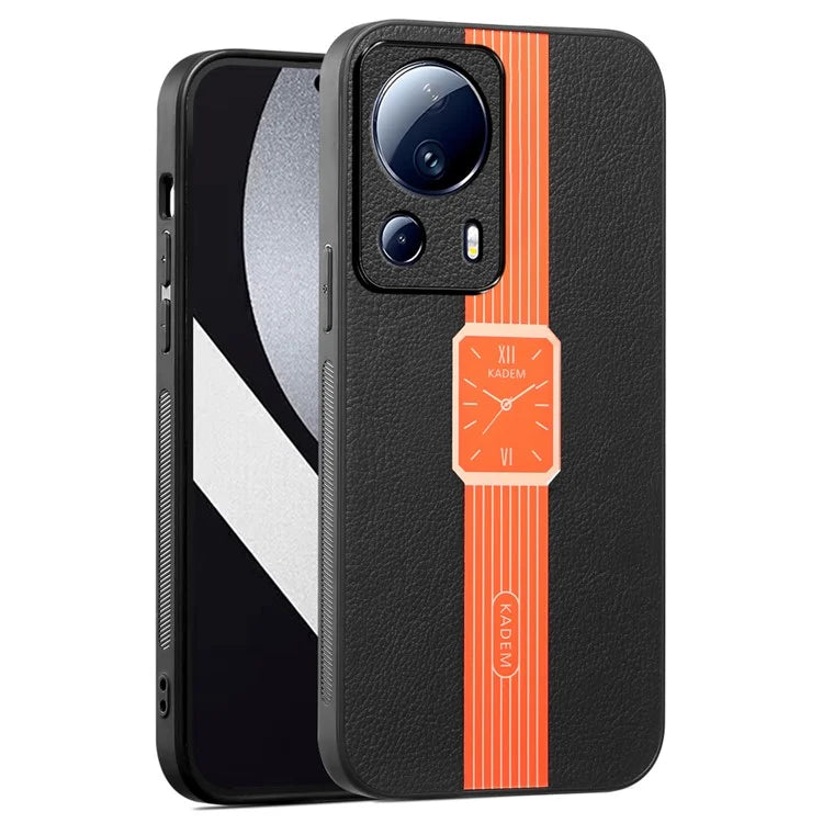 KADEM For Xiaomi 13 Lite / Civi 2 5G Case Leather+TPU+Acrylic Anti-fall Smartphone Cover