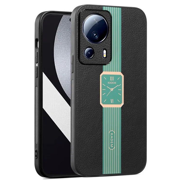 KADEM For Xiaomi 13 Lite / Civi 2 5G Case Leather+TPU+Acrylic Anti-fall Smartphone Cover