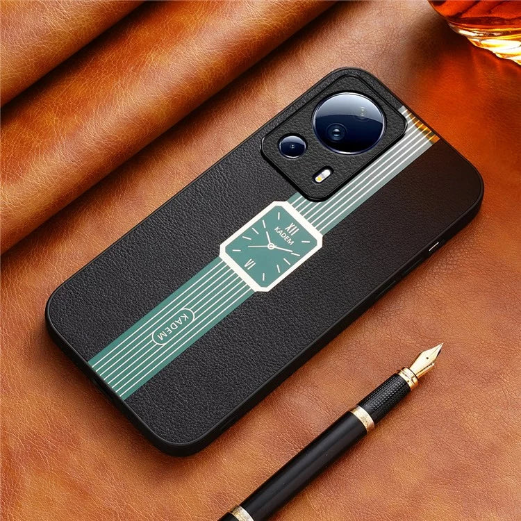 KADEM For Xiaomi 13 Lite / Civi 2 5G Case Leather+TPU+Acrylic Anti-fall Smartphone Cover