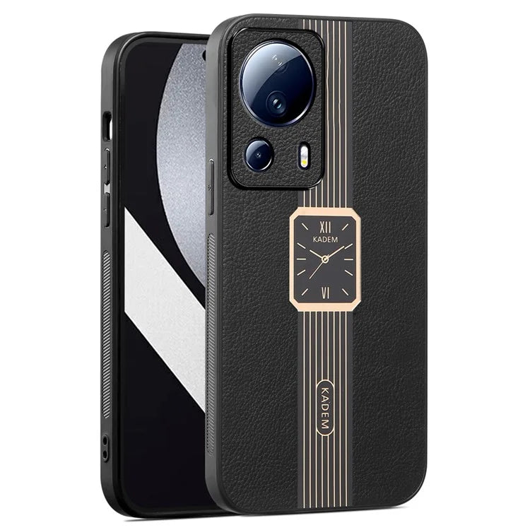 KADEM For Xiaomi 13 Lite / Civi 2 5G Case Leather+TPU+Acrylic Anti-fall Smartphone Cover